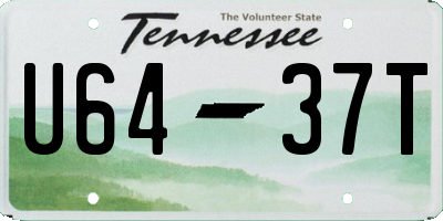 TN license plate U6437T