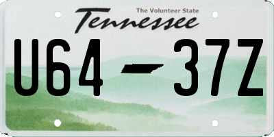 TN license plate U6437Z