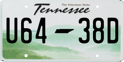 TN license plate U6438D