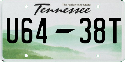 TN license plate U6438T
