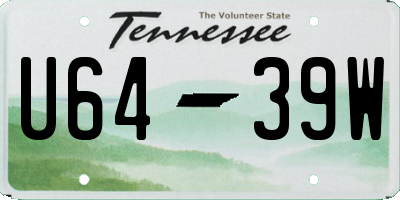 TN license plate U6439W