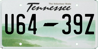 TN license plate U6439Z