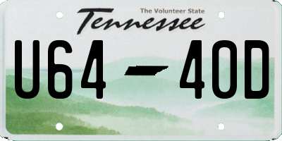 TN license plate U6440D