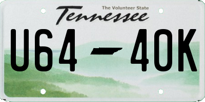 TN license plate U6440K
