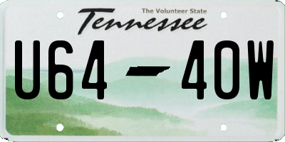 TN license plate U6440W