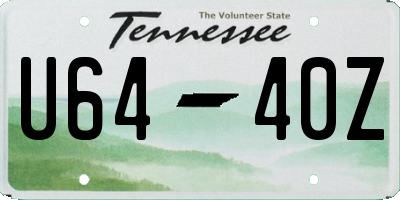 TN license plate U6440Z