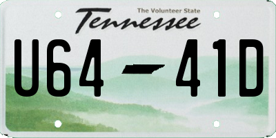 TN license plate U6441D