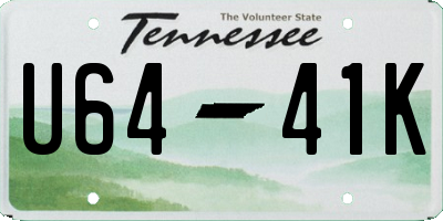 TN license plate U6441K