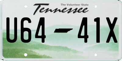 TN license plate U6441X