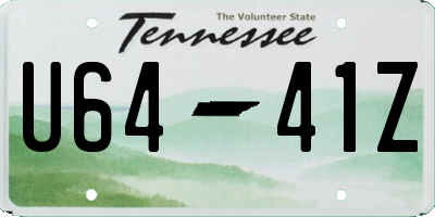 TN license plate U6441Z