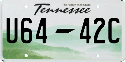 TN license plate U6442C