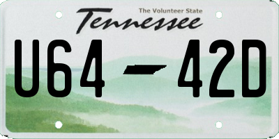 TN license plate U6442D