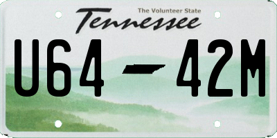 TN license plate U6442M