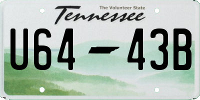 TN license plate U6443B