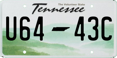 TN license plate U6443C