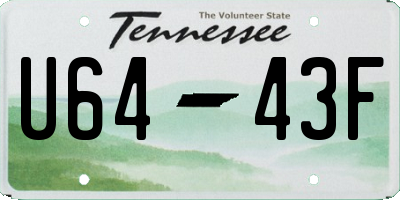 TN license plate U6443F