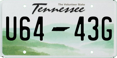 TN license plate U6443G