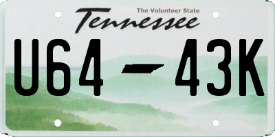 TN license plate U6443K