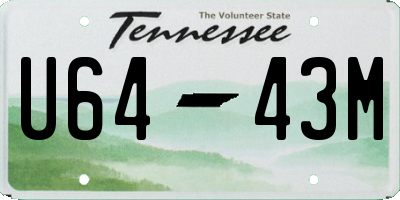 TN license plate U6443M