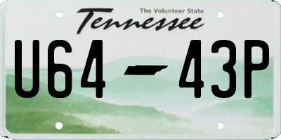 TN license plate U6443P