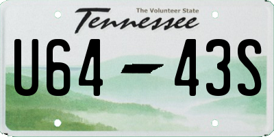 TN license plate U6443S