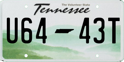 TN license plate U6443T