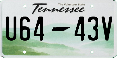 TN license plate U6443V