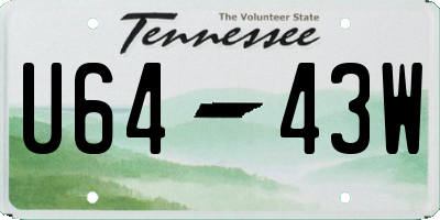 TN license plate U6443W