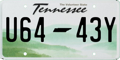 TN license plate U6443Y