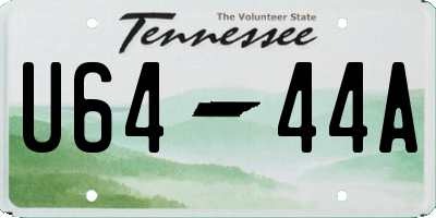 TN license plate U6444A