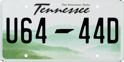 TN license plate U6444D