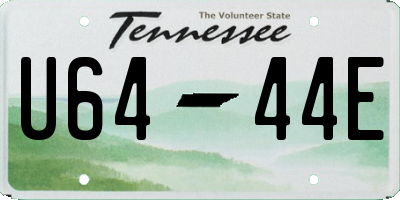TN license plate U6444E