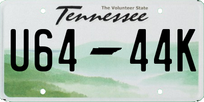 TN license plate U6444K