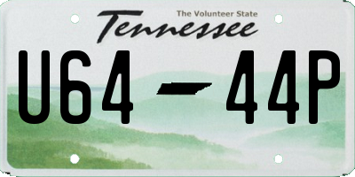 TN license plate U6444P