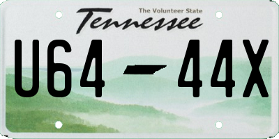 TN license plate U6444X