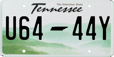 TN license plate U6444Y