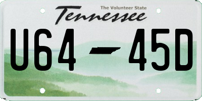 TN license plate U6445D