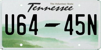 TN license plate U6445N