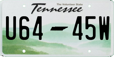TN license plate U6445W