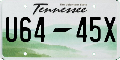 TN license plate U6445X