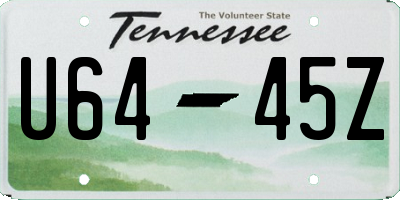 TN license plate U6445Z