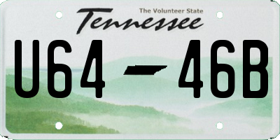 TN license plate U6446B