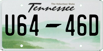 TN license plate U6446D