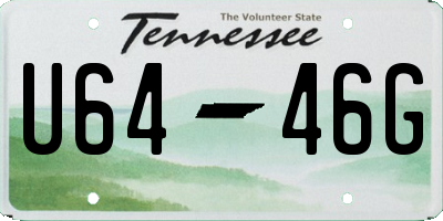 TN license plate U6446G