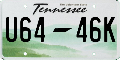 TN license plate U6446K