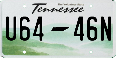 TN license plate U6446N