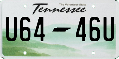 TN license plate U6446U