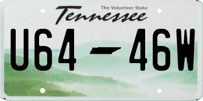TN license plate U6446W