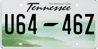 TN license plate U6446Z