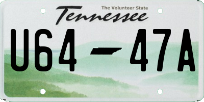 TN license plate U6447A